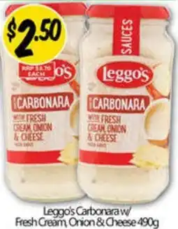 NQR Leggo's Carbonara w Fresh Cream, Onion & Cheese offer