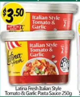 NQR Latina Fresh Italian Style Tomato & Garlic Pasta Sauce offer