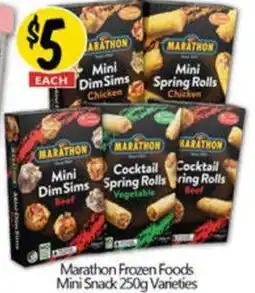 NQR Marathon Frozen Foods Mini Snack Varieties offer