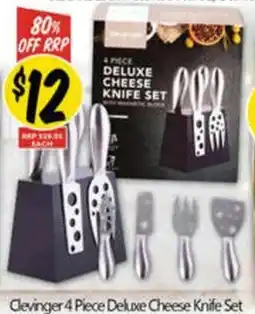 NQR Clevinger 4 Piece Deluxe Cheese Knife Set offer