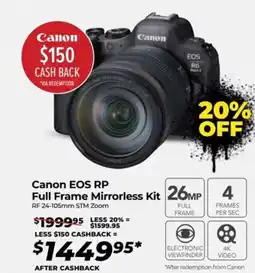 Teds Cameras Canon eos rp full frame mirrorless kit offer