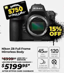 Teds Cameras Nikon Z8 Full Frame Mirrorless Body offer