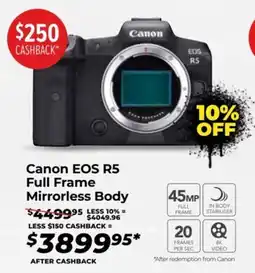 Teds Cameras Canon eos r5 full frame mirrorless body offer