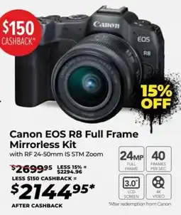 Teds Cameras Canon eos r8 full frame mirrorless kit offer