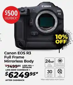 Teds Cameras Canon eos r3 full frame mirrorless body offer