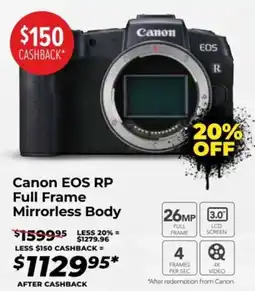 Teds Cameras Canon eos rp full frame mirrorless body offer