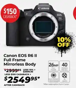 Teds Cameras Canon EOS R6 II Full Frame Mirrorless Body offer