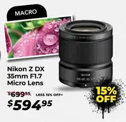Teds Cameras Nikon z dx 35mm f1.7 micro lens offer