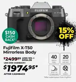 Teds Cameras Fujifilm x-t50 mirrorless body offer