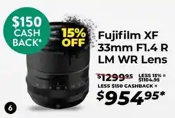 Teds Cameras Fujifilm xf 33mm f1.4 r lm wr lens offer