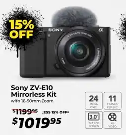 Teds Cameras Sony ZV-E10 Mirrorless Kit offer