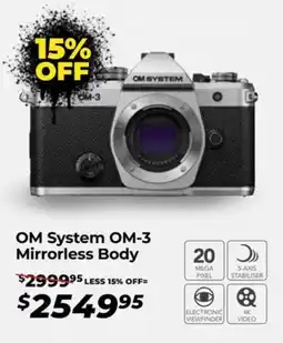 Teds Cameras Om system om-3 mirrorless body offer