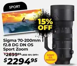 Teds Cameras Sigma 70-200mm f2.8 dg dn os sport zoom offer