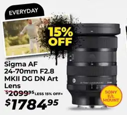Teds Cameras Sigma af mkii dg dn art lens offer