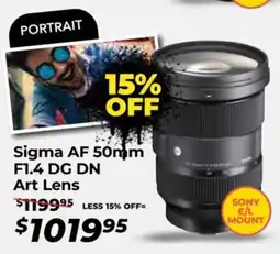 Teds Cameras Sigma af 50mm f1.4 dg dn art lens offer