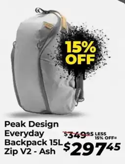 Teds Cameras Peak design everyday backpack 15l sling 6l zip v2- ash offer