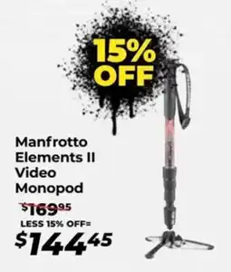 Teds Cameras Manfrotto elements ii video monopod offer