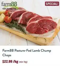 Tasman Butchers Farm88 Pasture-Fed Lamb Chump Chops offer