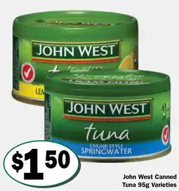 Friendly Grocer John West Canned Tuna Varieties offer
