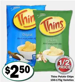 Friendly Grocer Thins Potato Chips Varieties offer