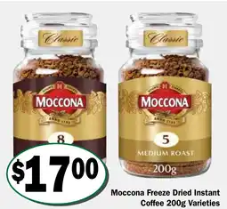Friendly Grocer Moccona Freeze Dried Instant Coffee Varieties offer