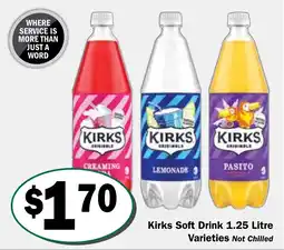 Friendly Grocer Kirks Soft Drink Varieties offer