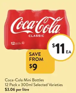 Foodworks Coca-Cola Mini Bottles Selected Varieties offer