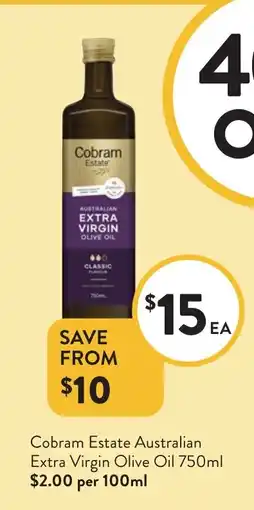 Foodworks Cobram Estate Australian Extra Virgin Olive Oil offer