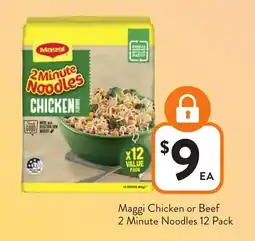 Foodworks Maggi Chicken or Beef 2 Minute Noodles offer