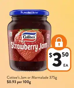 Foodworks Cottee's Jam or Marmalade offer