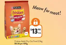 Foodworks Friskies Adult Dry Cat Food offer