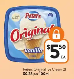 Foodworks Peters Original Ice Cream offer
