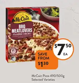 Foodworks McCain Pizza Selected Varieties offer