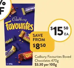 Foodworks Cadbury Favourites Boxed Chocolates offer