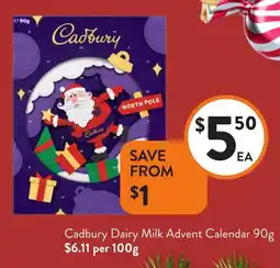 Foodworks Cadbury Dairy Milk Advent Calendar offer
