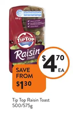 Foodworks Tip Top Raisin Toast offer
