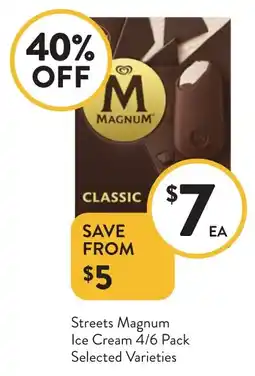 Foodworks Streets Magnum Ice Cream Selected Varieties offer
