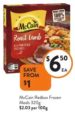 Foodworks McCain Redbox Frozen Meals offer