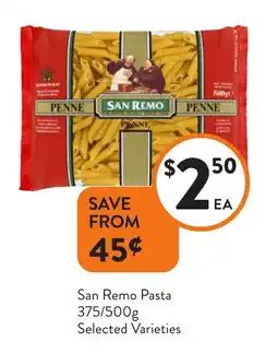 Foodworks San Remo Pasta Selected Varieties offer