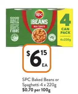 Foodworks SPC Baked Beans or Spaghetti offer