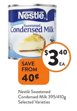 Foodworks Nestlé Sweetened Condensed Milk Selected Varieties offer