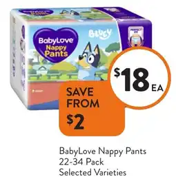 Foodworks BabyLove Nappy Pants Selected Varieties offer