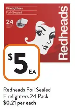 Foodworks Redheads Foil Sealed Firelighters offer