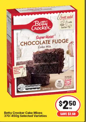Betty Crocker Cake Mixes Selected Varieties