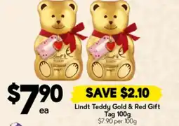 Drakes Lindt Teddy Gold & Red Gift Tag offer