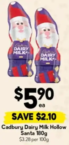 Drakes Cadbury Dairy Milk Hollow Santa offer
