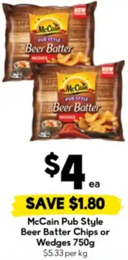 Drakes McCain Pub Style Beer Batter Chips or Wedges offer