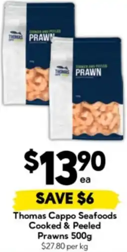 Drakes Thomas Cappo Seafoods Cooked & Peeled Prawns offer