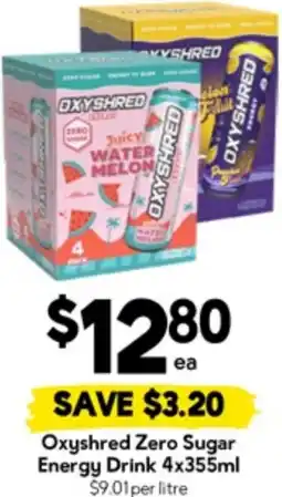 Drakes Oxyshred Zero Sugar Energy Drink offer