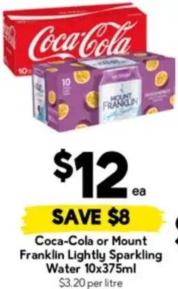 Drakes Coca-Cola or Mount Franklin Lightly Sparkling Water offer